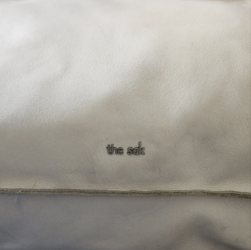 The Sak Huntley Leather Laser Cut Cream Xl Tote Bag - Picture 3 of 11